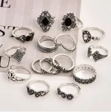 15 Pcs Vintage Bohemian Knuckle Ring Set